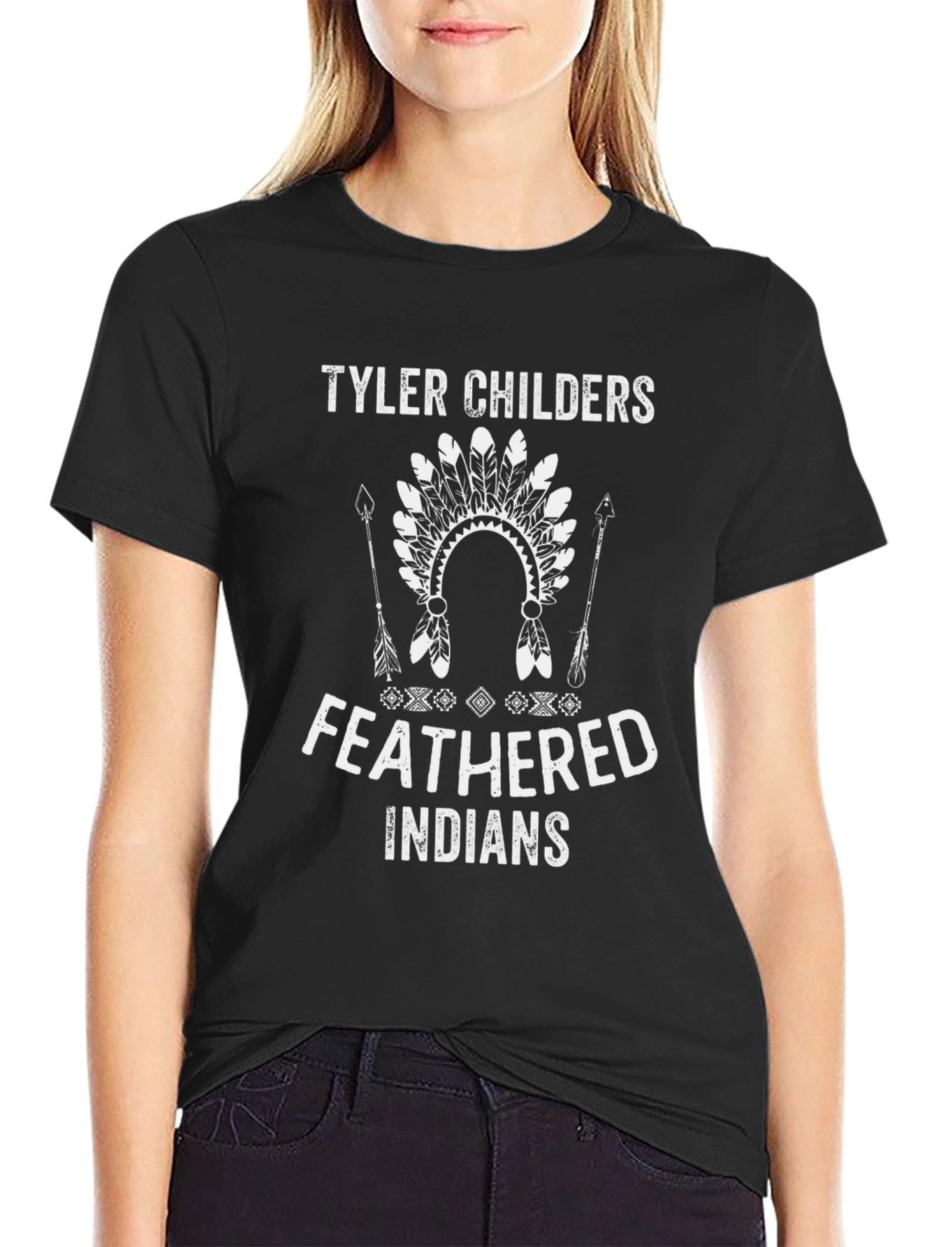 Tyler Childers Feathered Indians Black T-Shirt