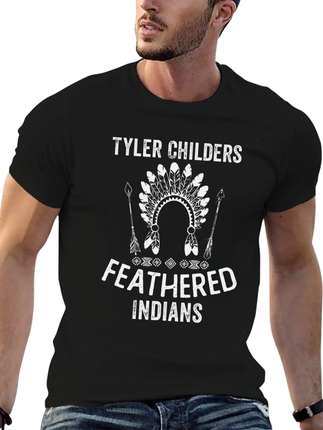 Tyler Childers Feathered Indians Black T-Shirt