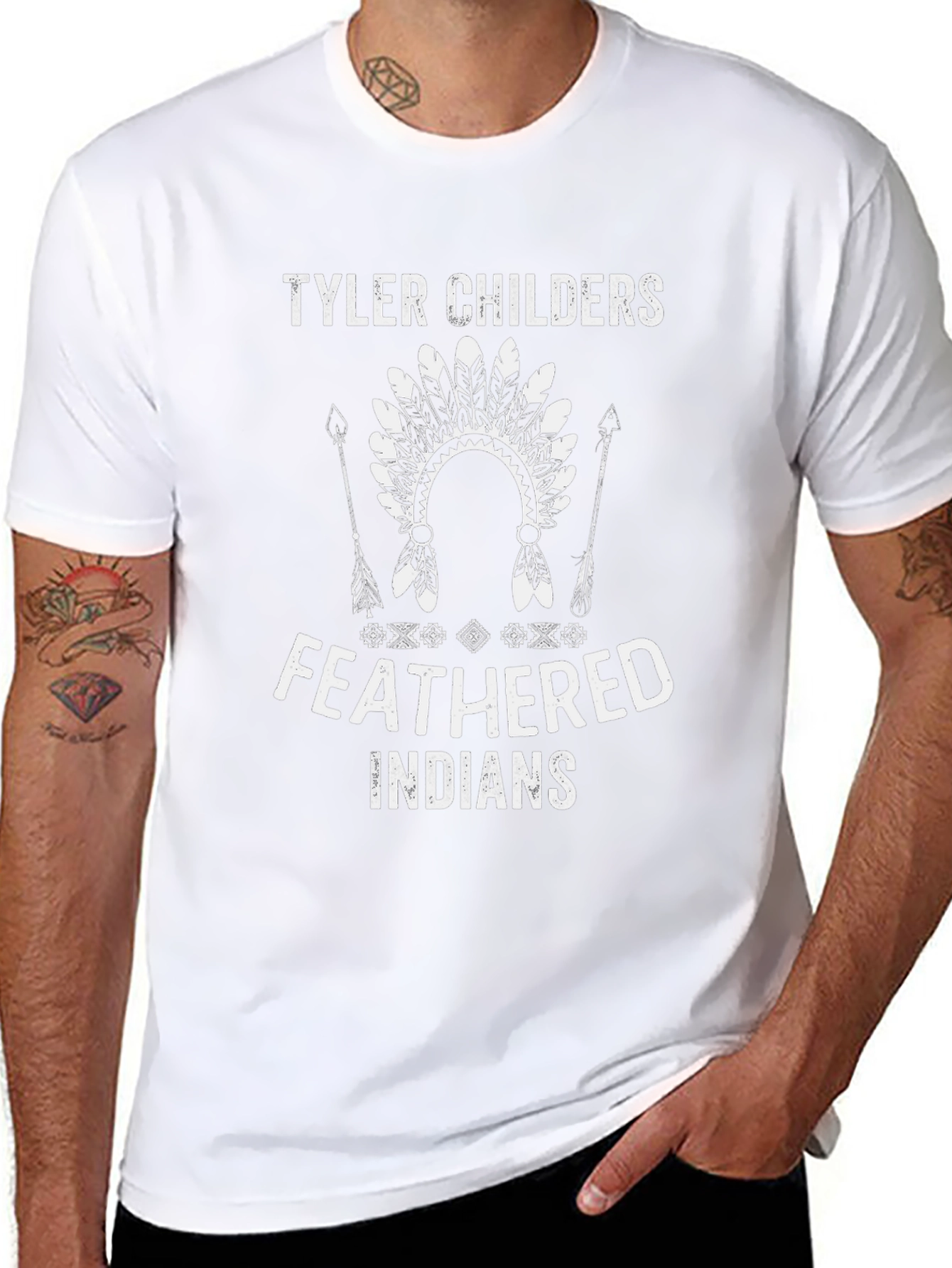 Tyler Childers Feathered Indians Black T-Shirt