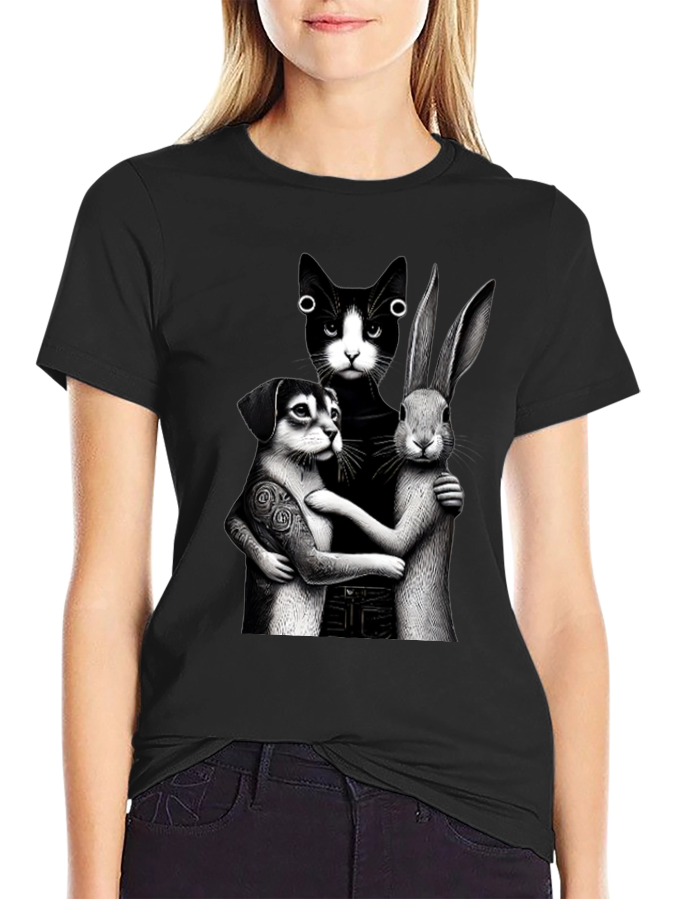 Whimsical Animal Trio Graphic Tee