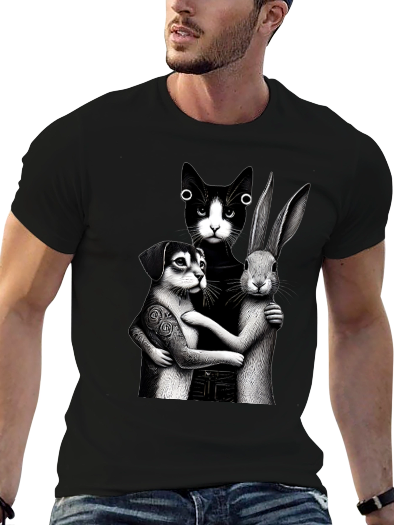 Whimsical Animal Trio Graphic Tee