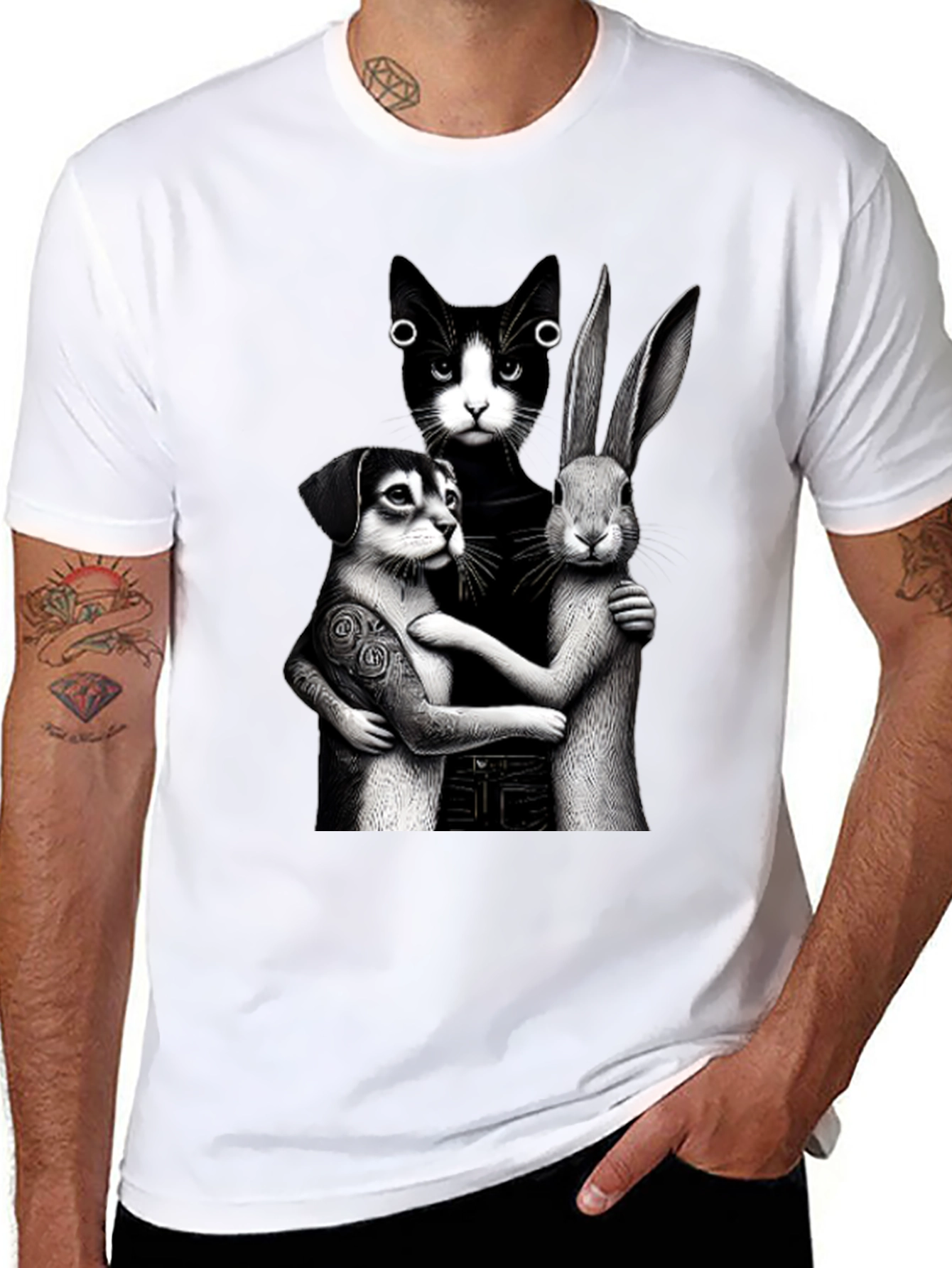 Whimsical Animal Trio Graphic Tee
