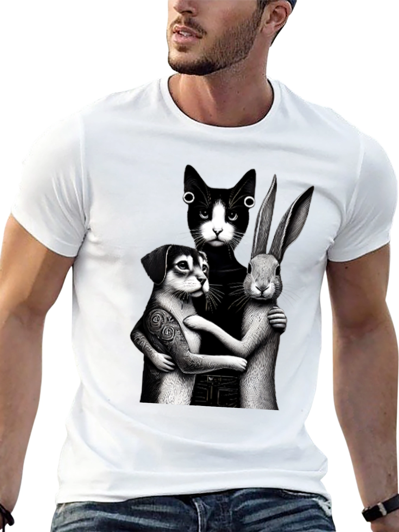 Whimsical Animal Trio Graphic Tee