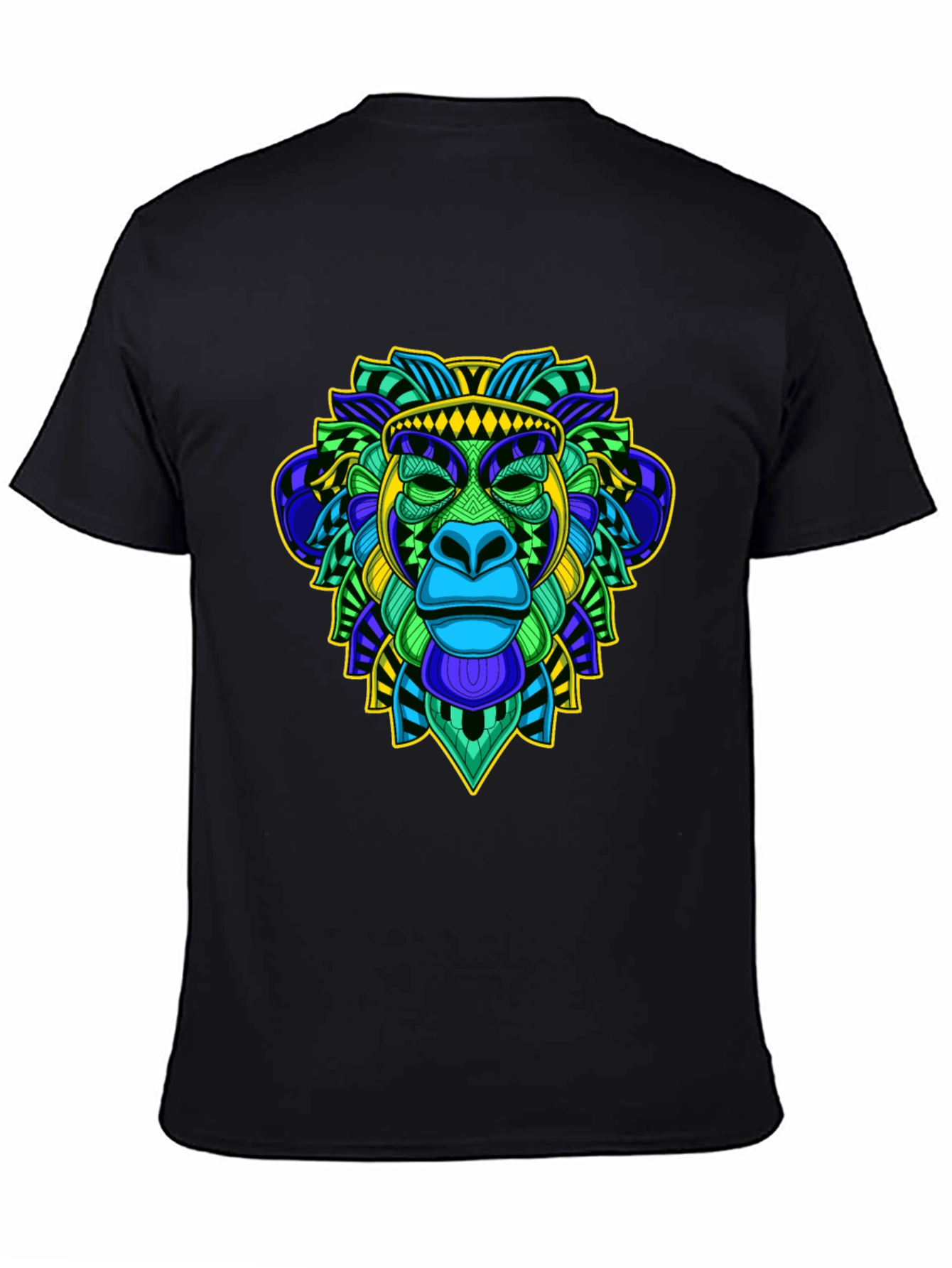 Vibrant Monkey Head Graphic T-Shirt