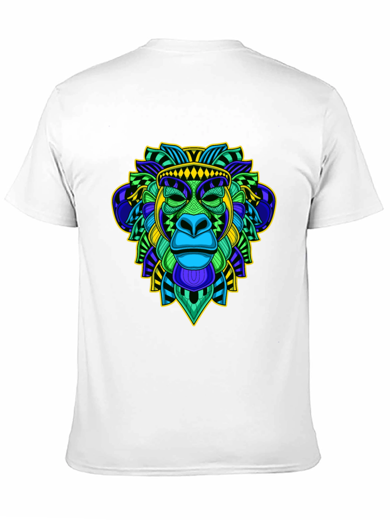 Vibrant Monkey Head Graphic T-Shirt