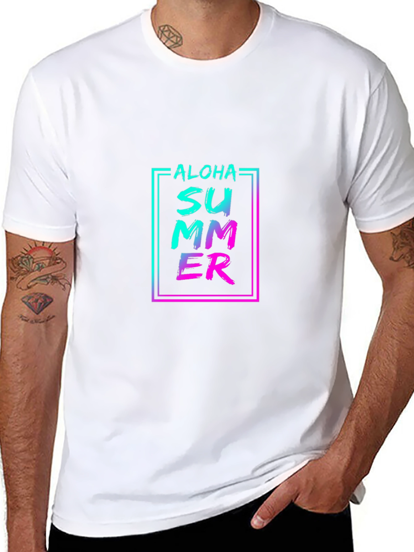 Aloha Summer Graphic Black T-Shirt