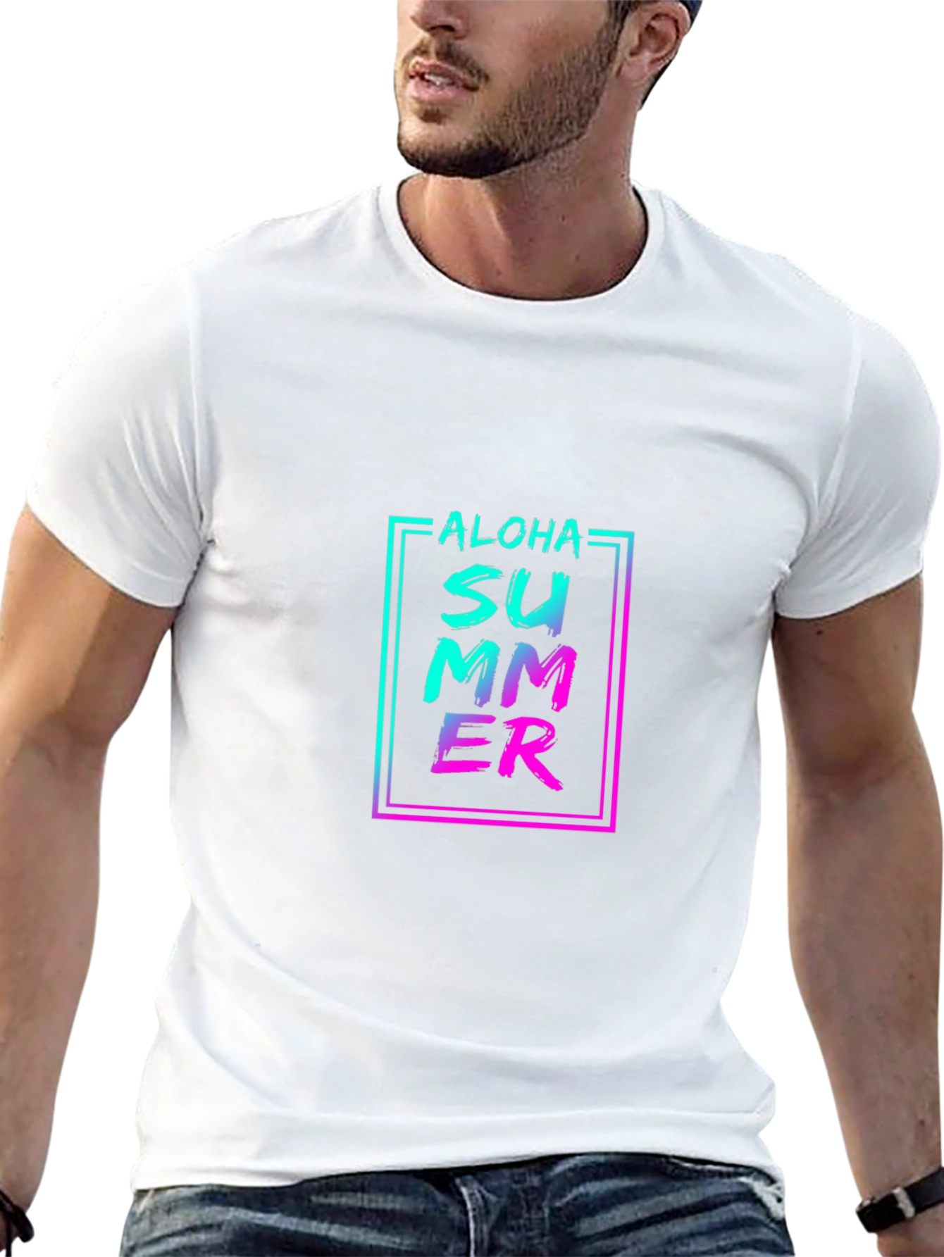 Aloha Summer Graphic Black T-Shirt