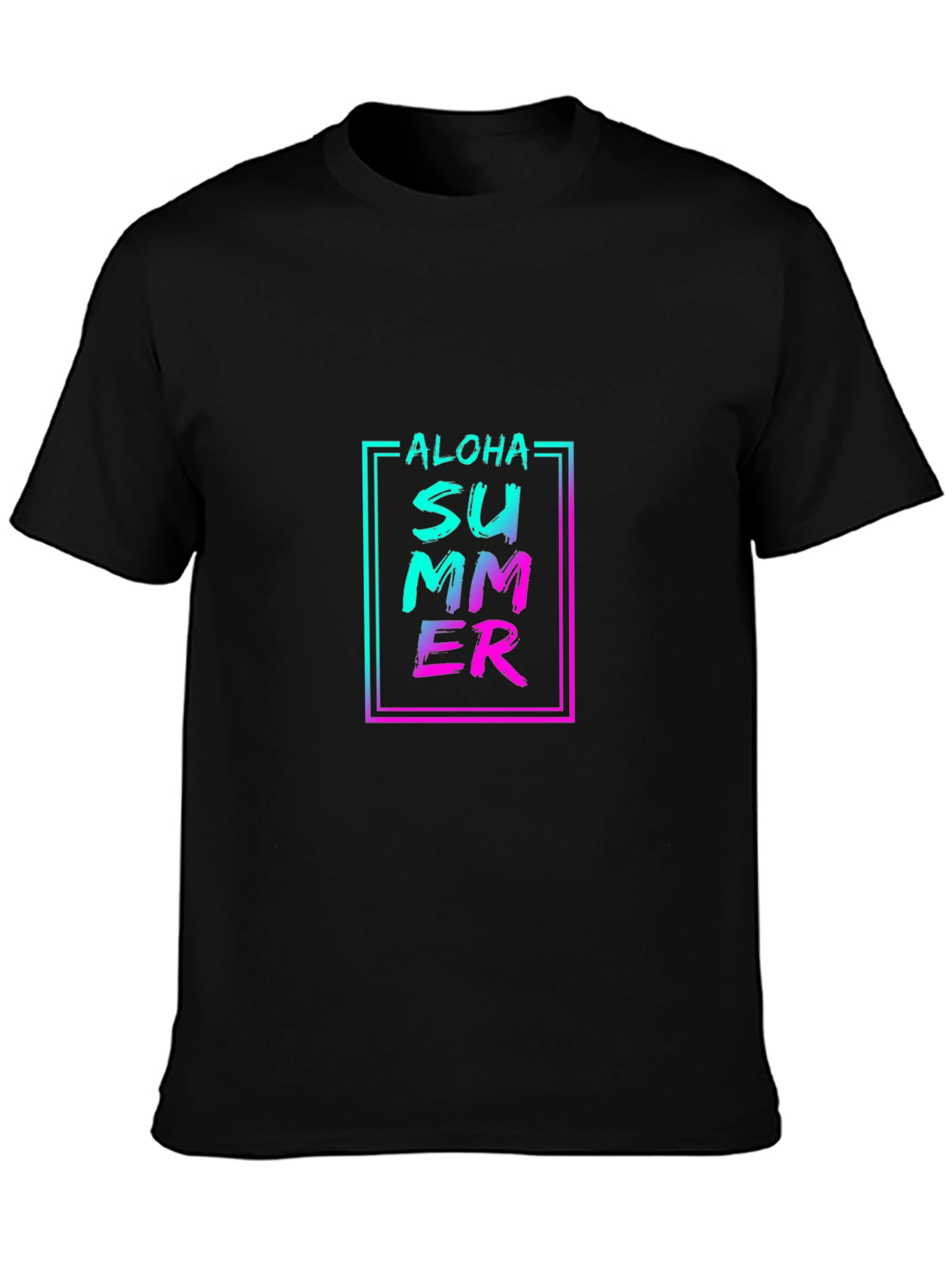 Aloha Summer Graphic Black T-Shirt