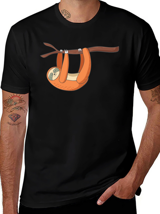 Sloth on Branch Graphic Tee - Black
