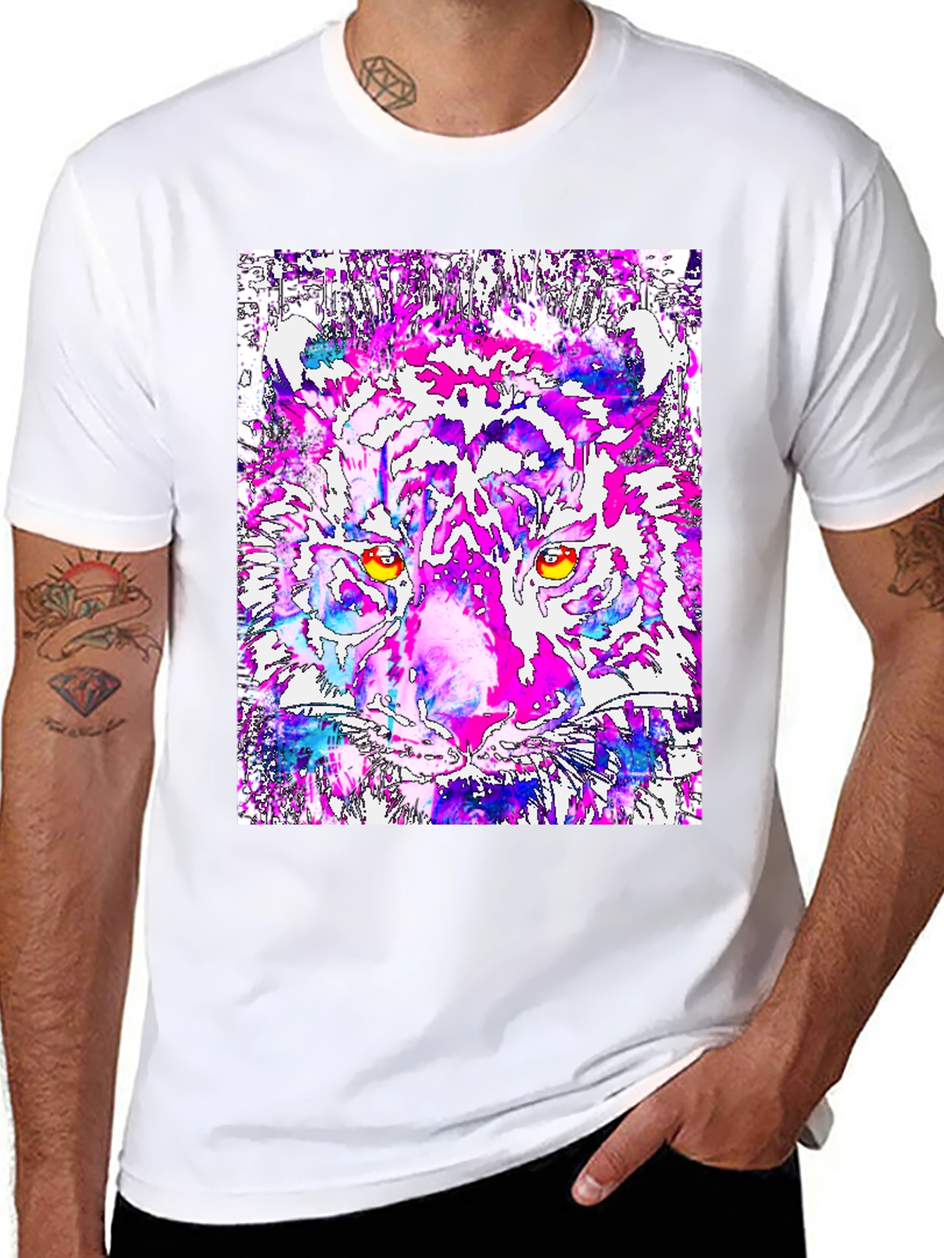 Abstract Tiger Graphic Tee - Bold Artistic Design