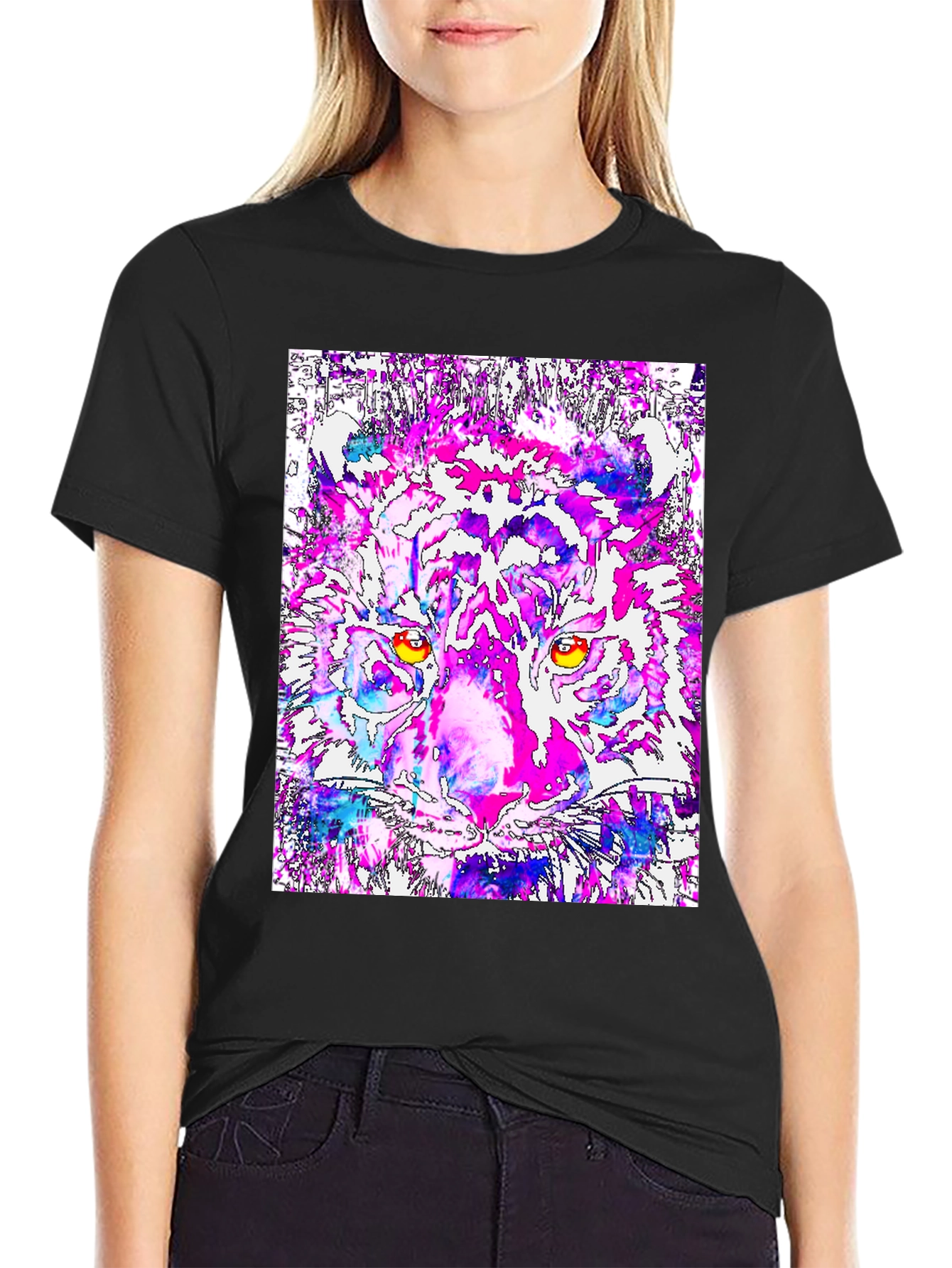 Abstract Tiger Graphic Tee - Bold Artistic Design