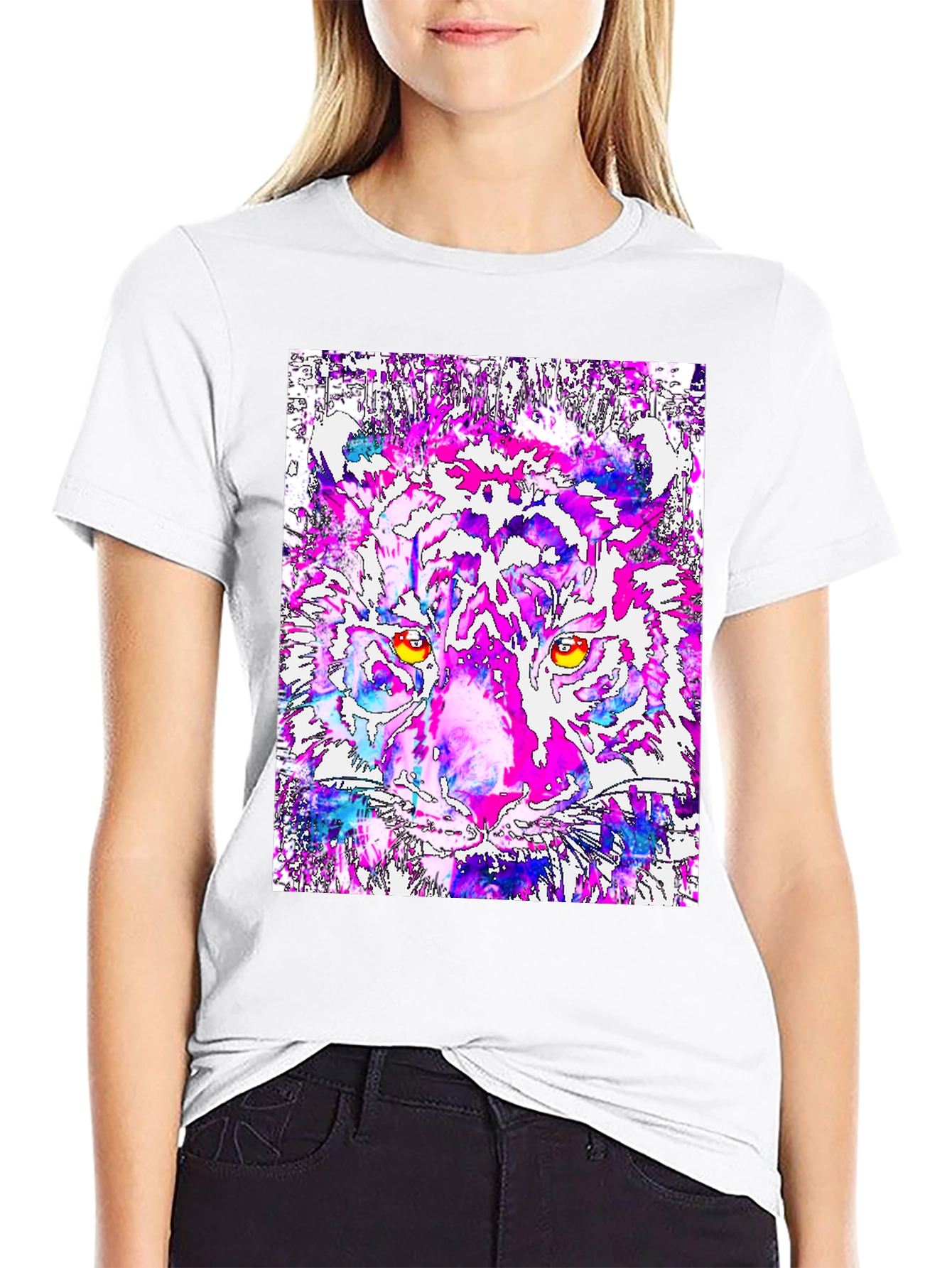 Abstract Tiger Graphic Tee - Bold Artistic Design
