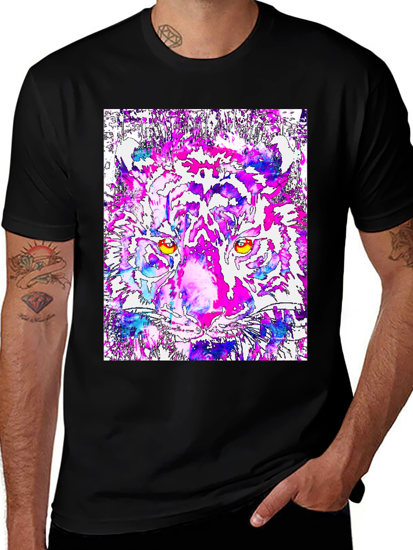 Abstract Tiger Graphic Tee - Bold Artistic Design