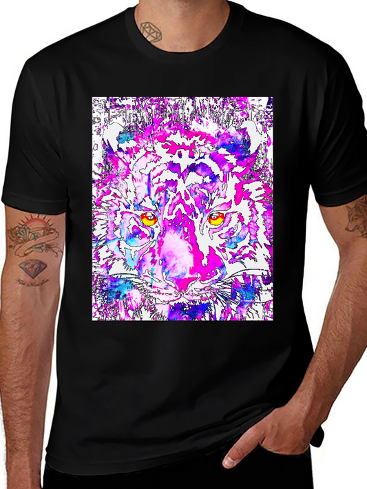 Abstract Tiger Graphic Tee - Bold Artistic Design