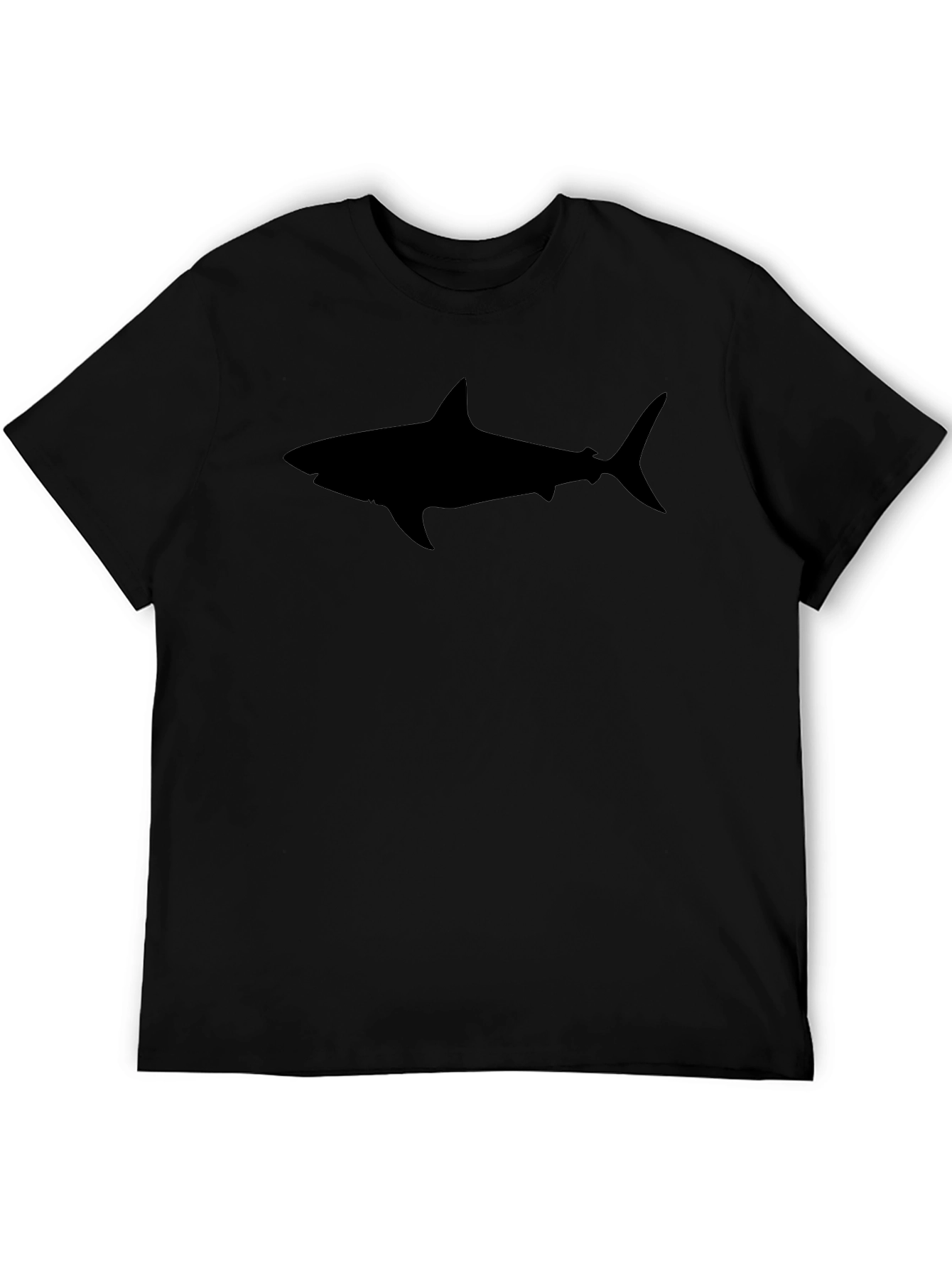 Shark Silhouette Graphic Black T-Shirt