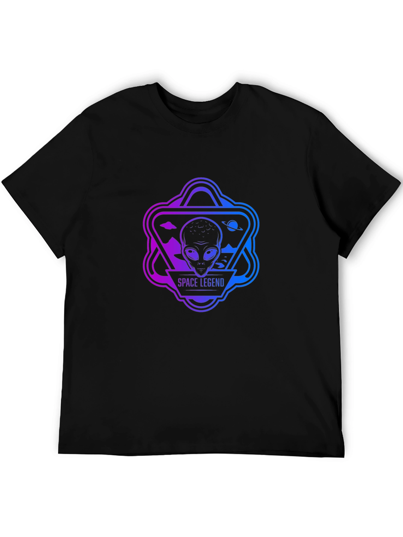 Space Legend Alien Graphic Black T-Shirt