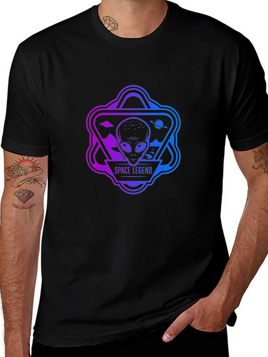 Space Legend Alien Graphic Black T-Shirt