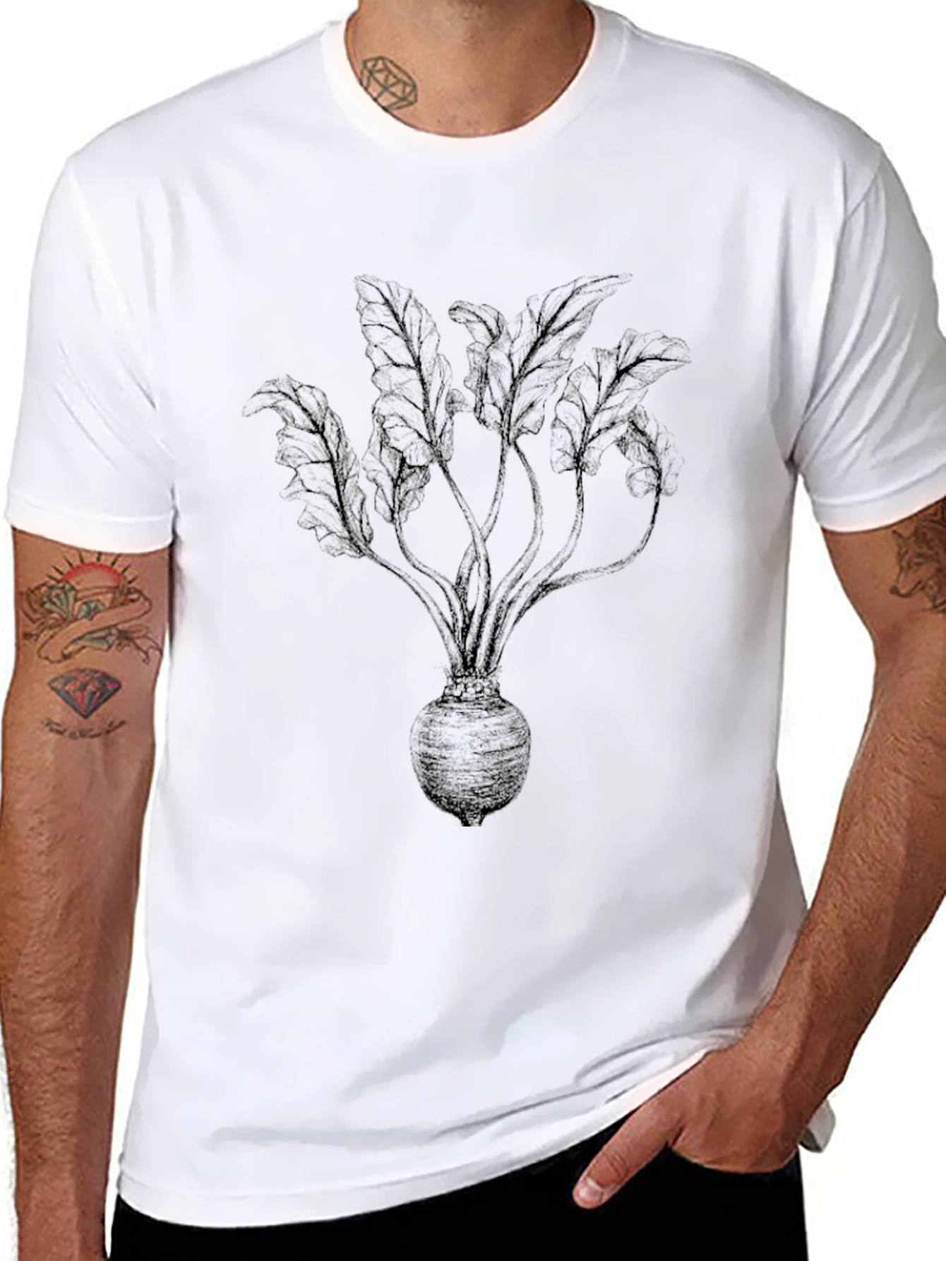 Beet Plant Graphic Tee - Unisex Black T-Shirt
