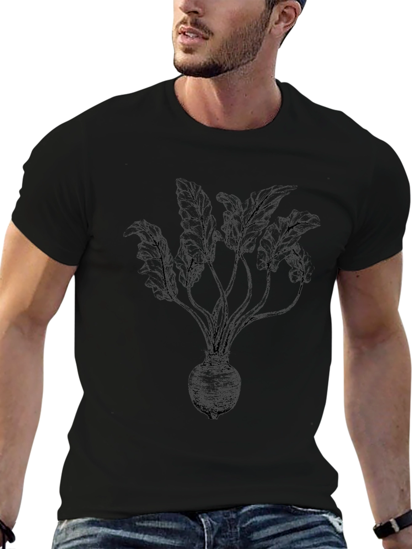 Beet Plant Graphic Tee - Unisex Black T-Shirt