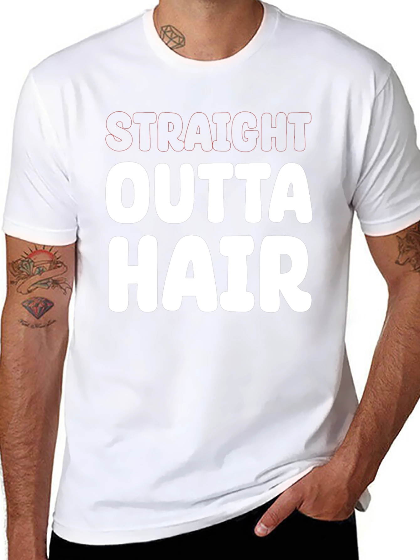 Straight Outta Hair Funny Graphic Tee Shirt