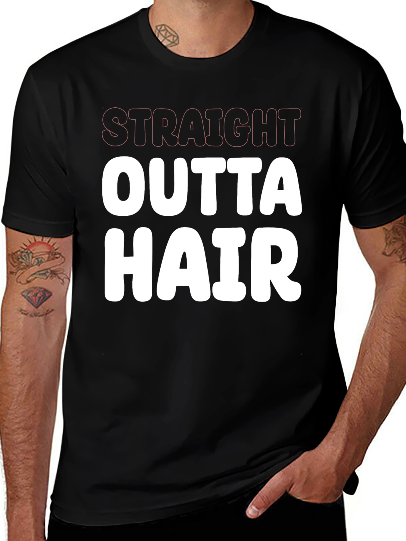 Straight Outta Hair Funny Graphic Tee Shirt