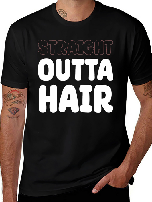 Straight Outta Hair Funny Graphic Tee Shirt