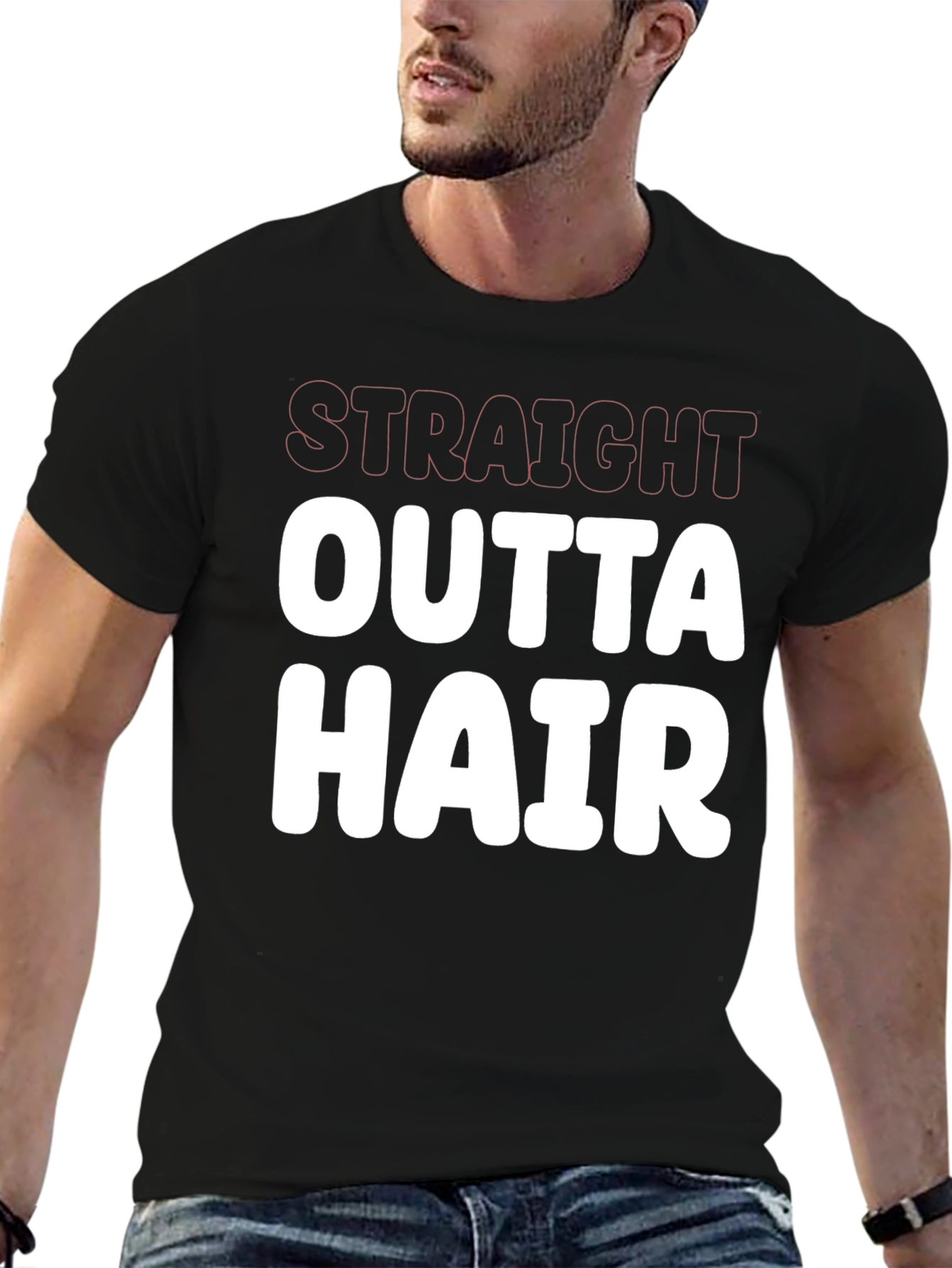 Straight Outta Hair Funny Graphic Tee Shirt