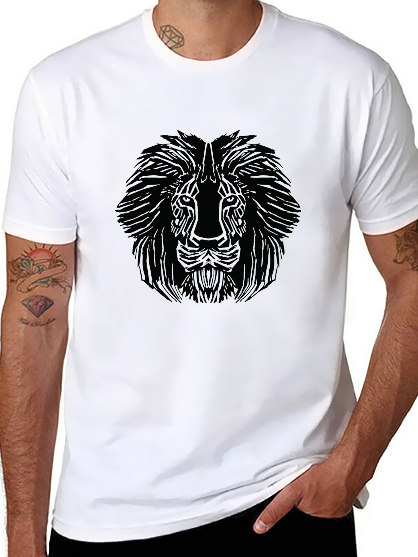 Black Lion Graphic Tee - Mens Stylish T-Shirt