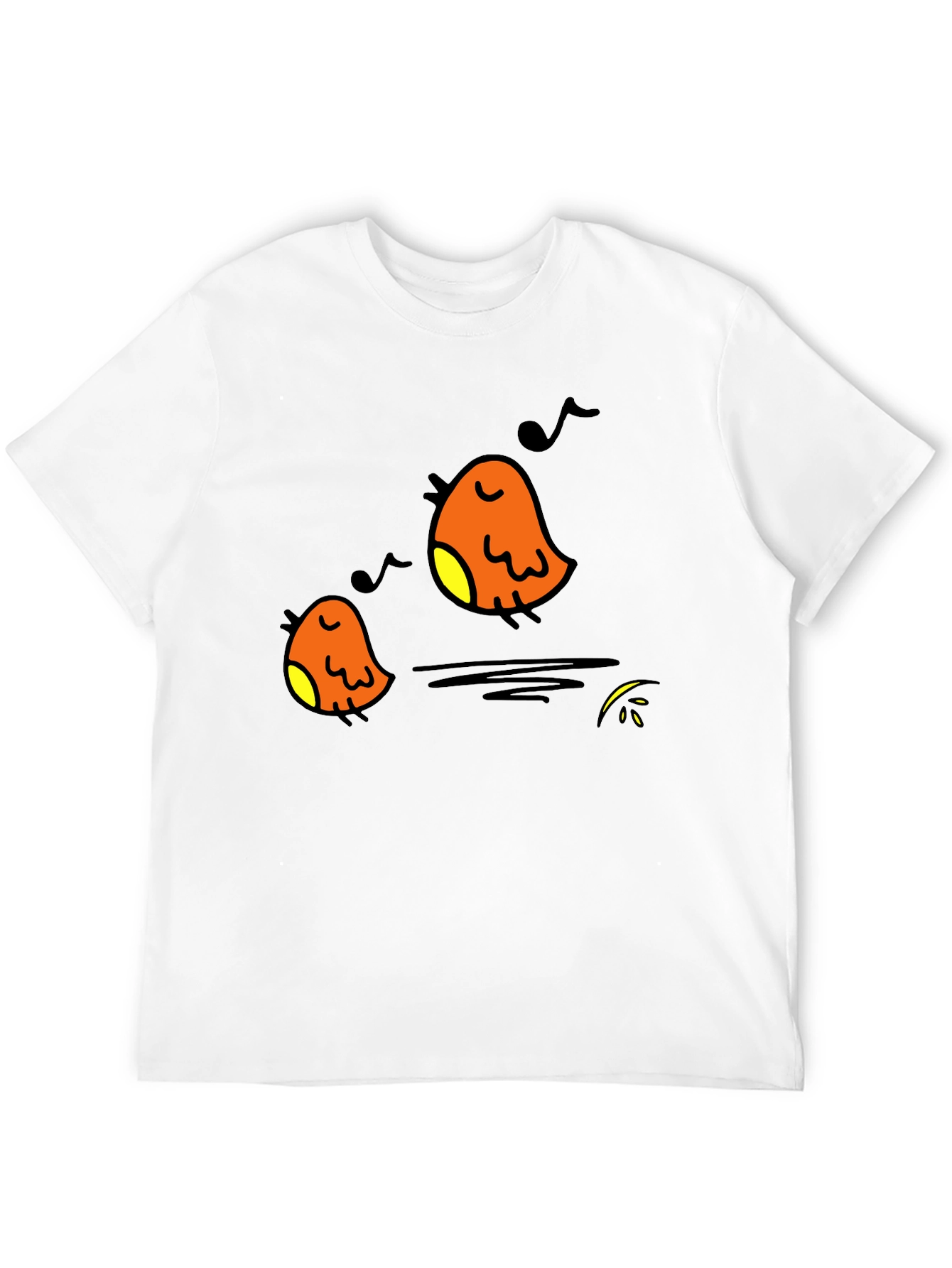 Singing Birds Black T-Shirt - Casual Comfort