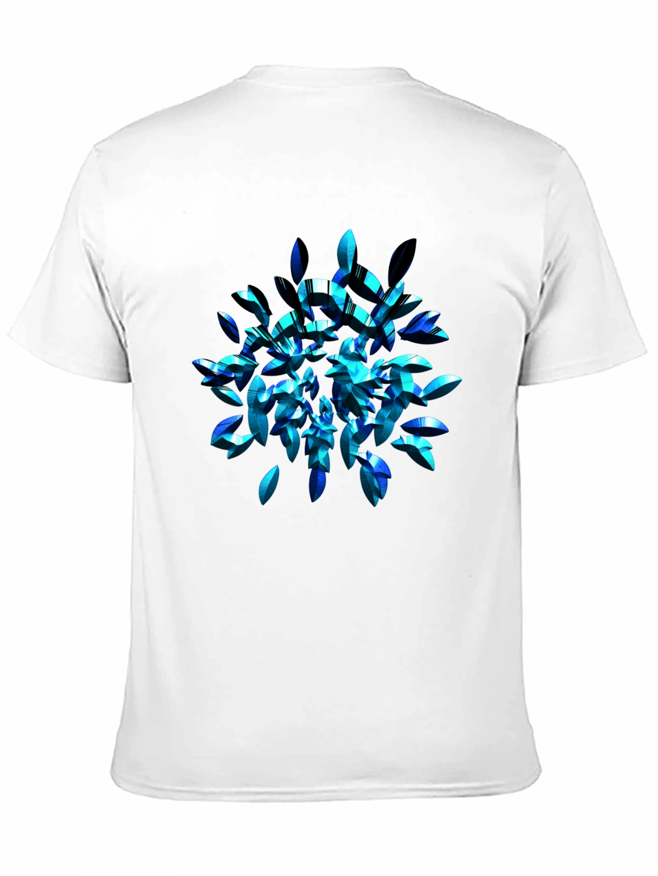 Abstract Blue Leaf T-Shirt - Modern Graphic Tee
