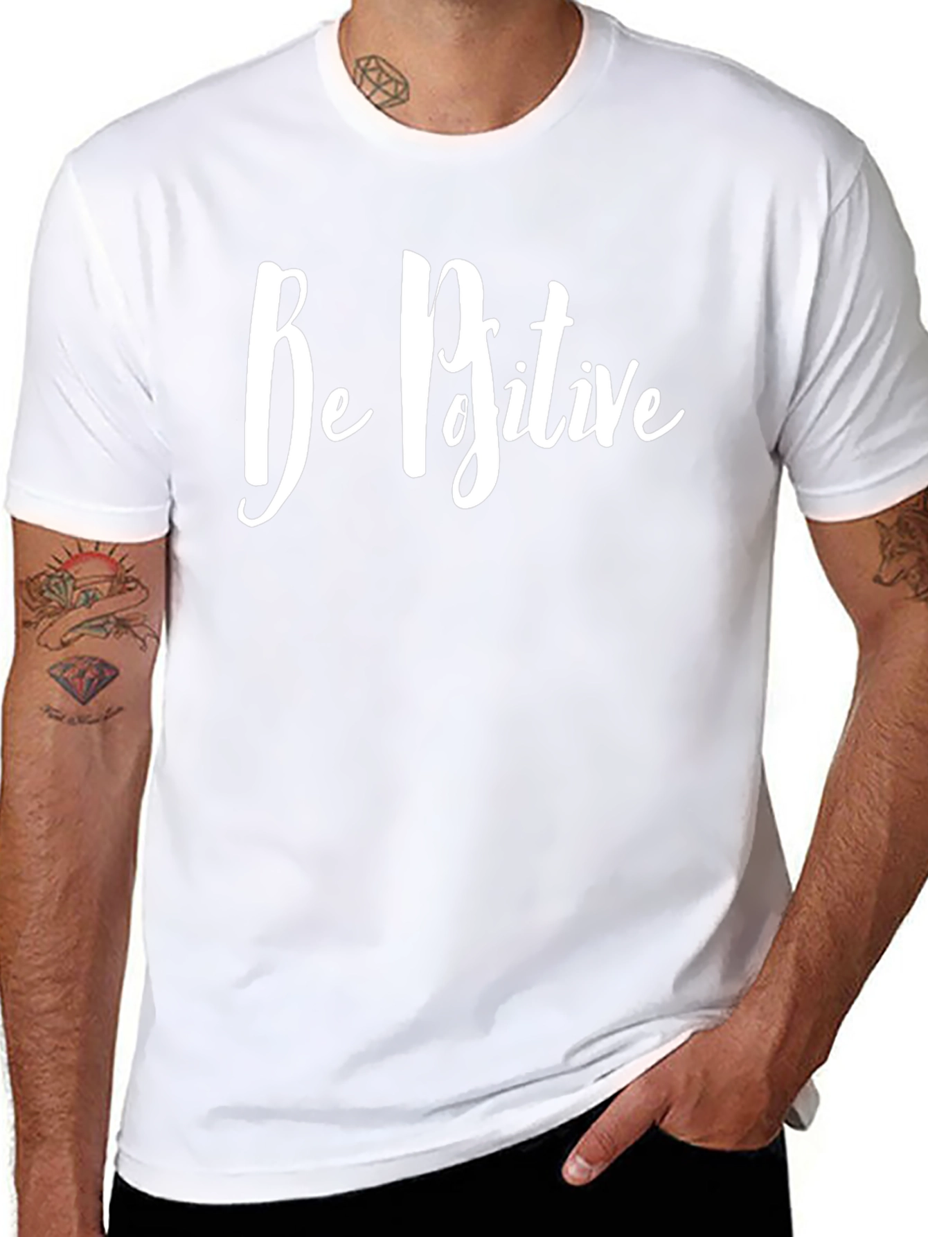 Be Positive Graphic Tee - Mens Casual Shirt