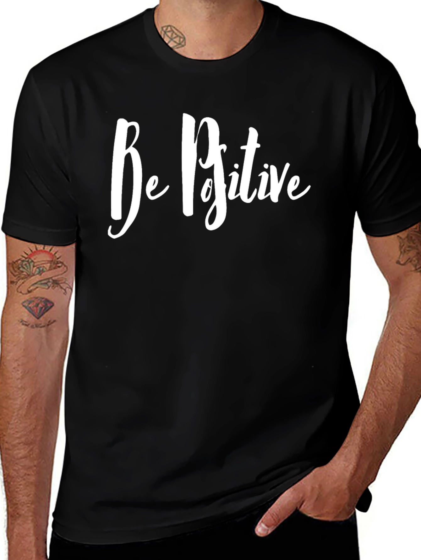 Be Positive Graphic Tee - Mens Casual Shirt