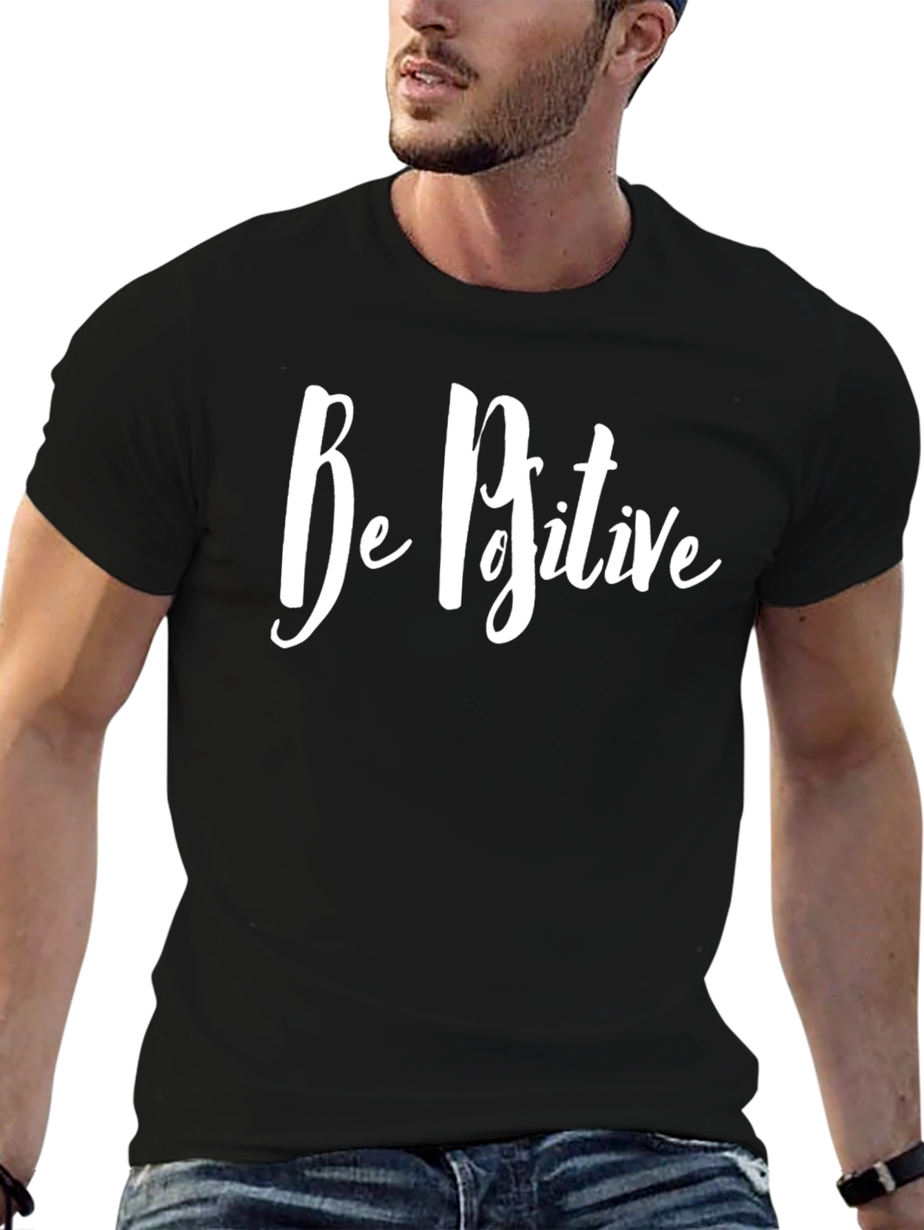 Be Positive Graphic Tee - Mens Casual Shirt