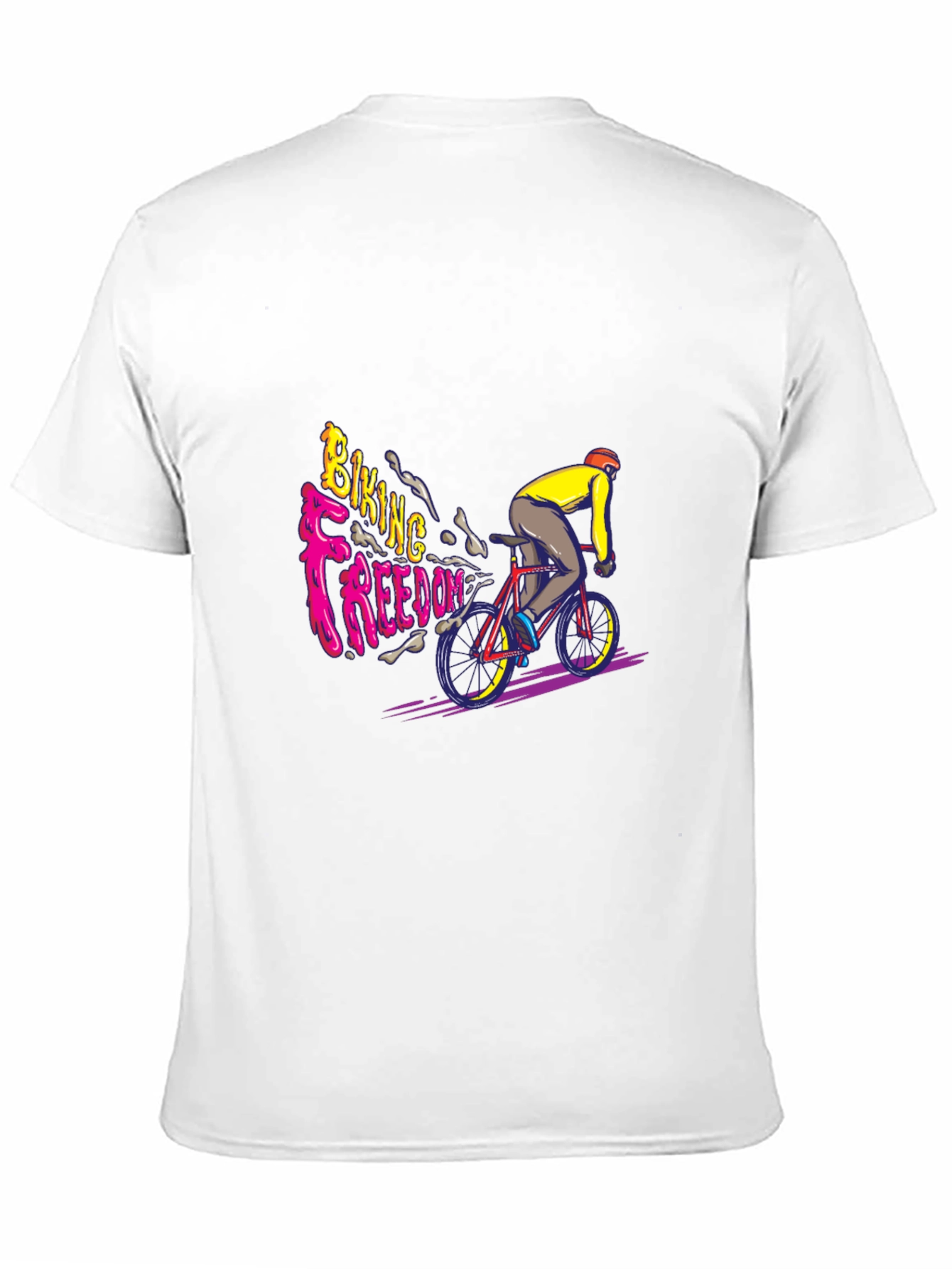 Biking Freedom Graphic T-Shirt - Black