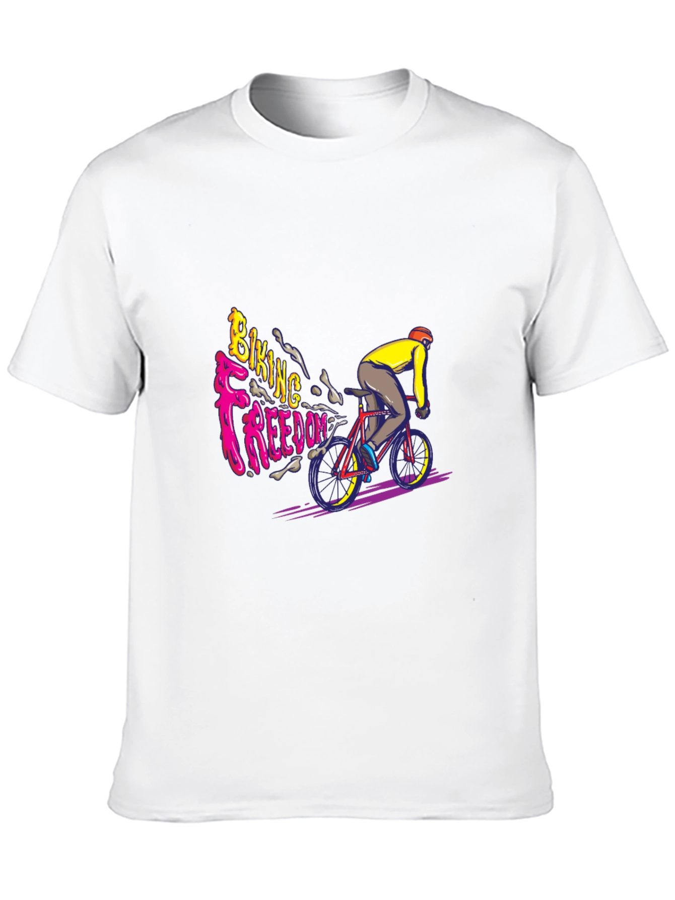 Biking Freedom Graphic T-Shirt - Black