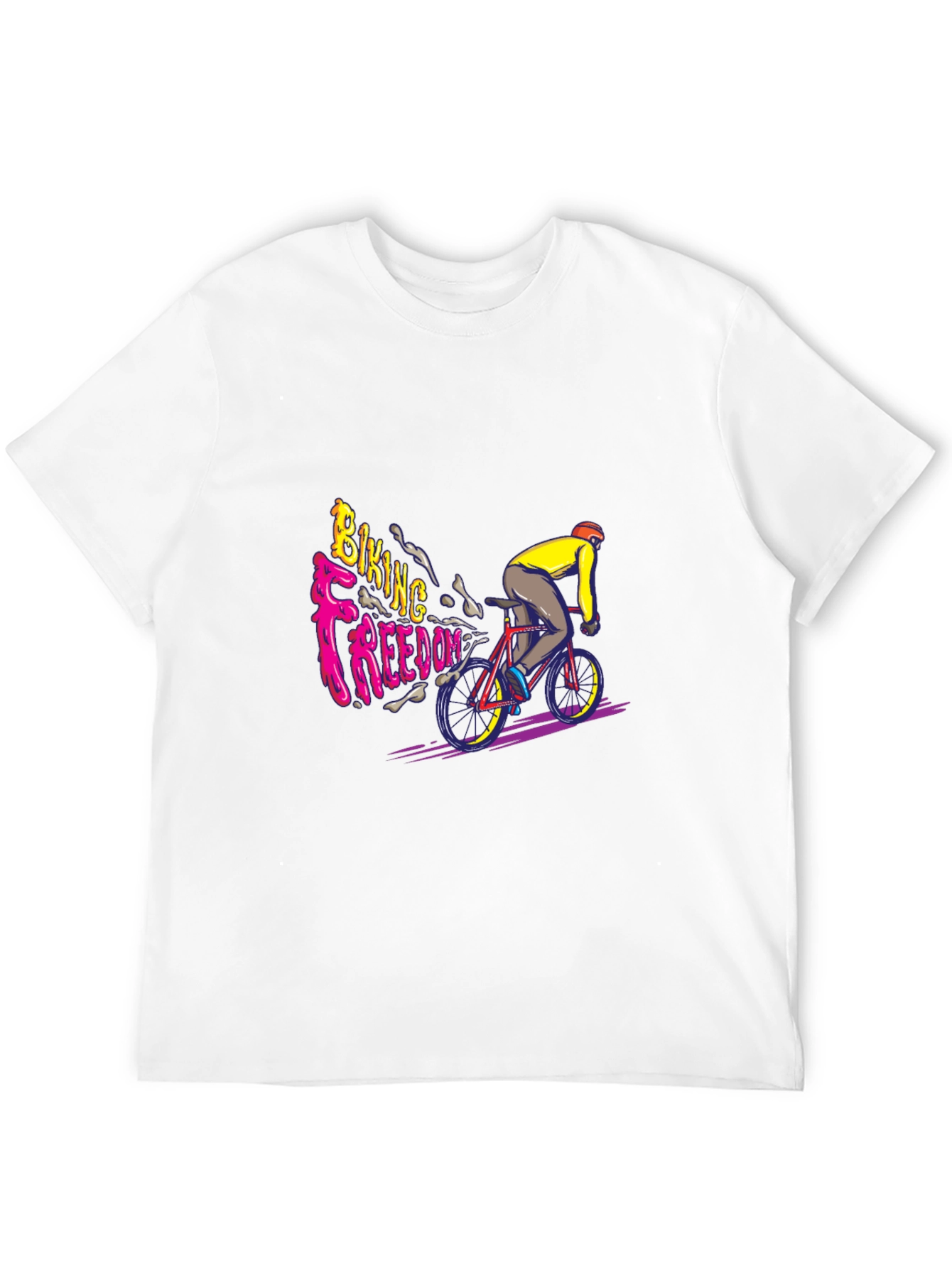 Biking Freedom Graphic T-Shirt - Black