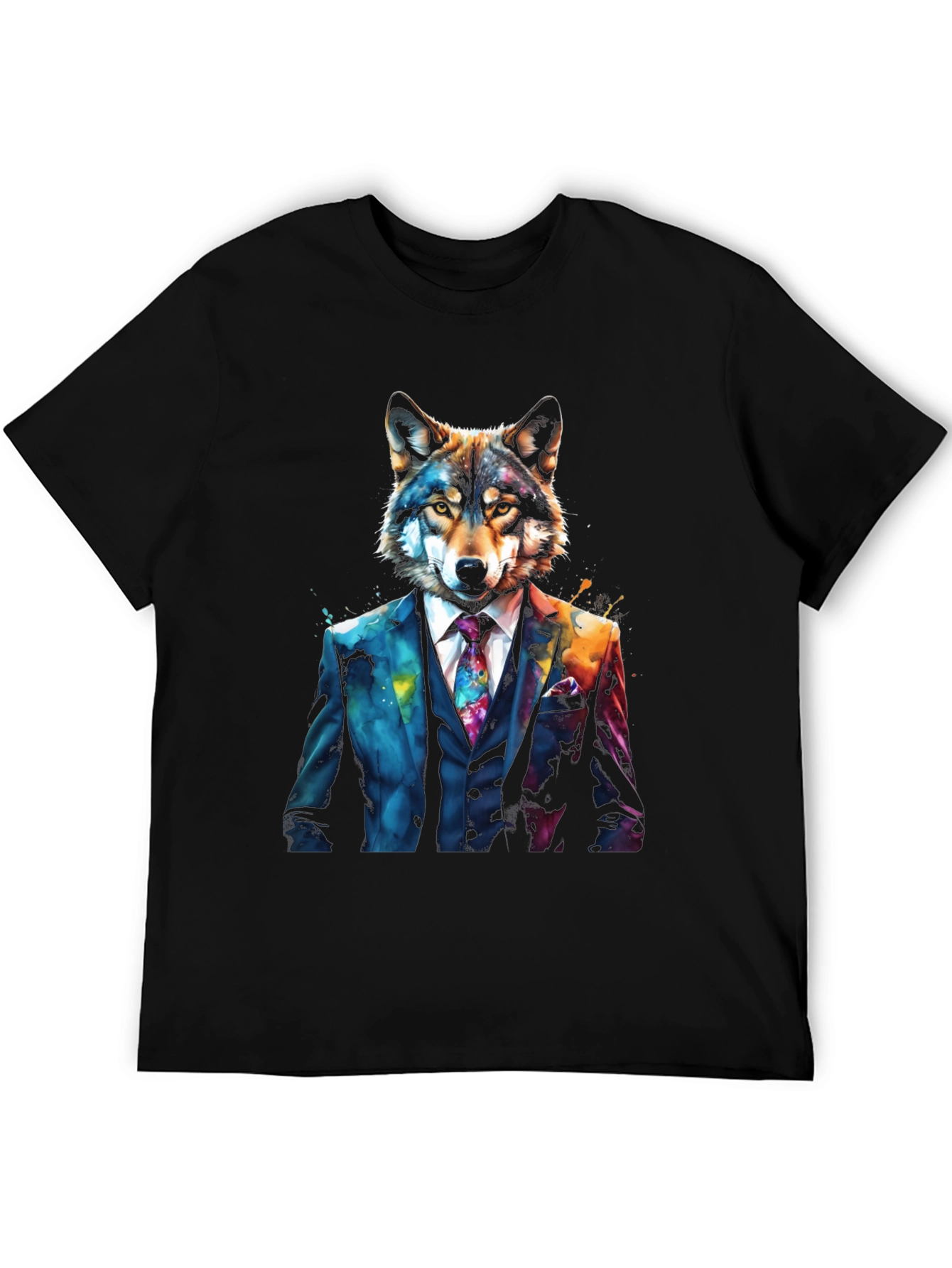 Wolf in Suit Graphic Tee - Unique Animal Design