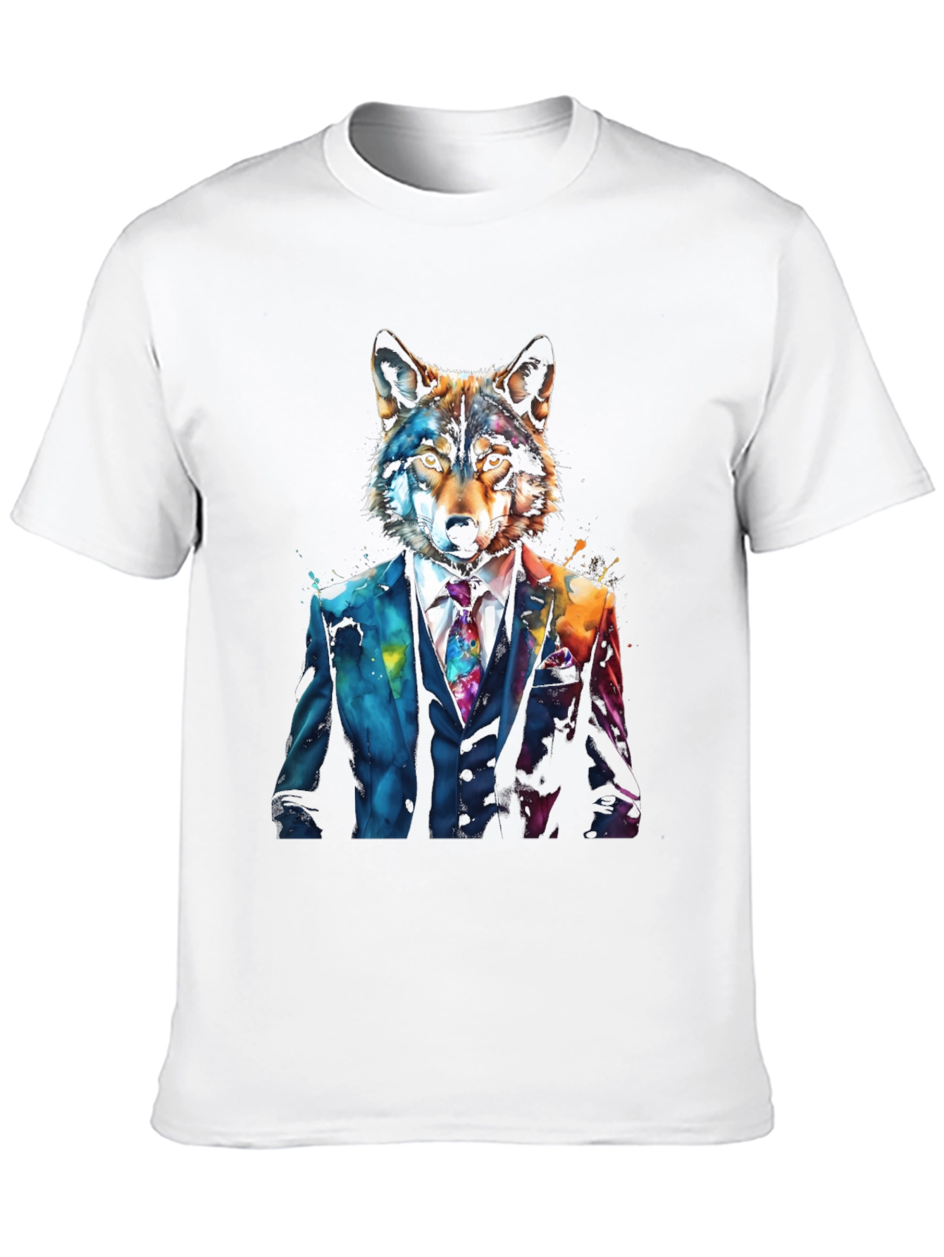 Wolf in Suit Graphic Tee - Unique Animal Design