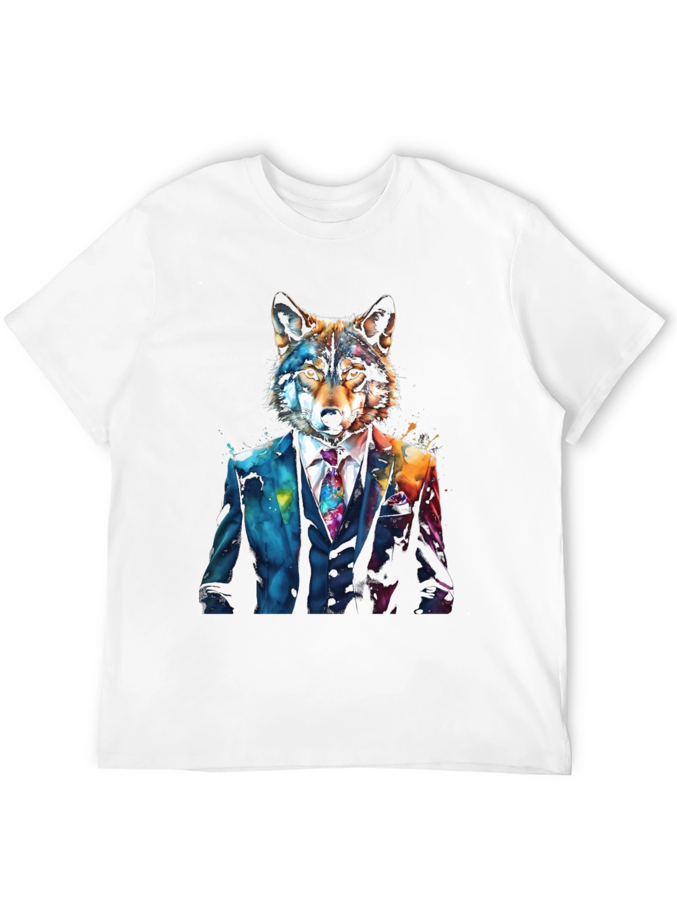 Wolf in Suit Graphic Tee - Unique Animal Design