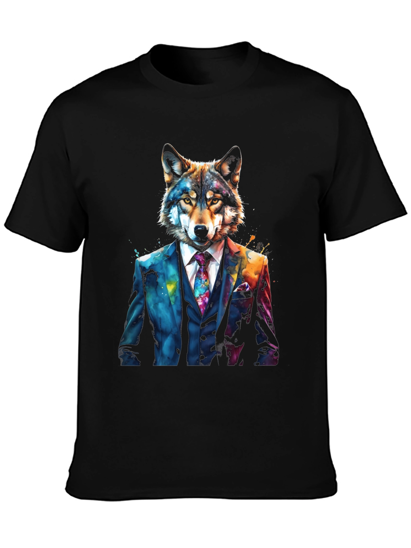 Wolf in Suit Graphic Tee - Unique Animal Design
