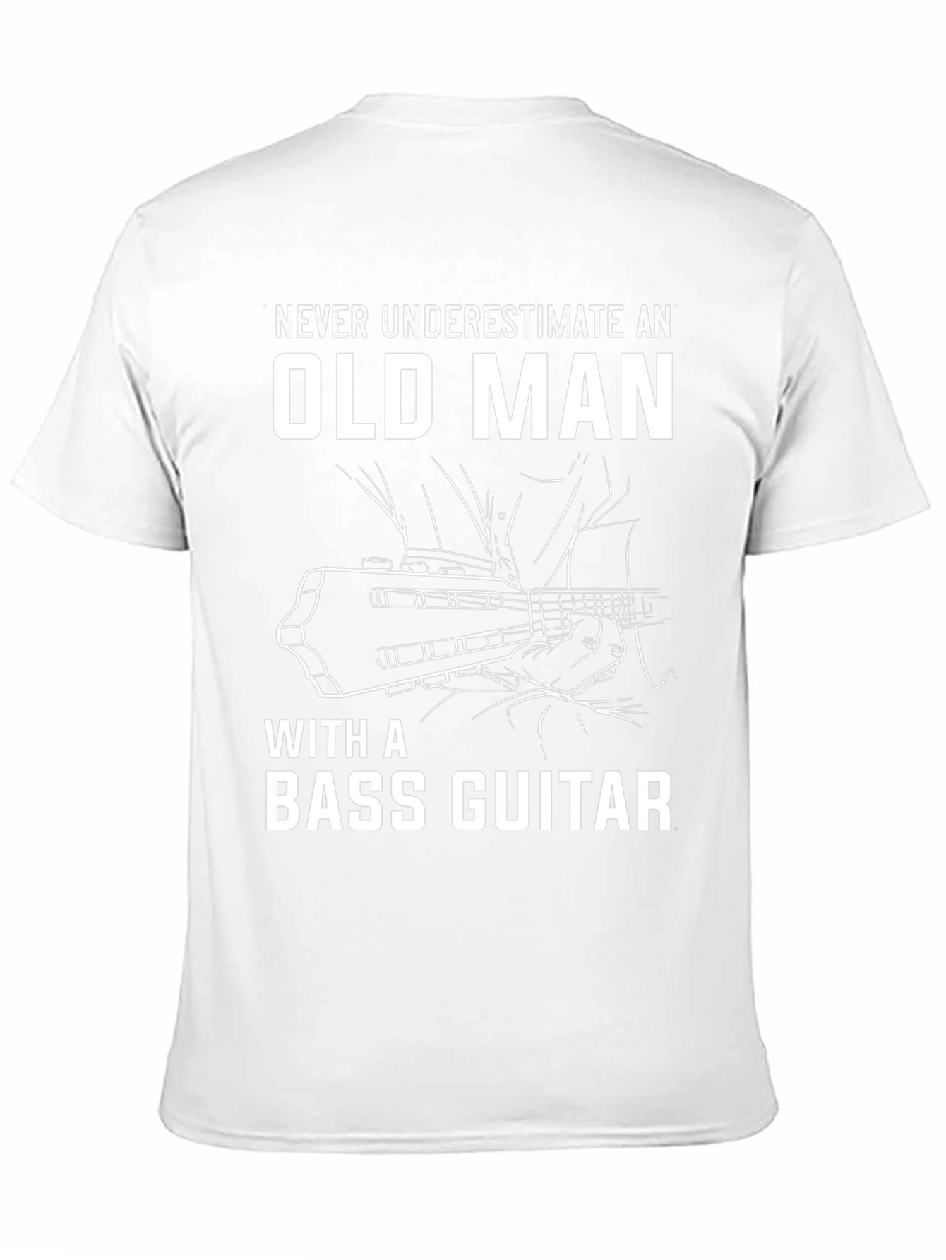Bass Guitar Old Man T-Shirt - Music Lover Gift