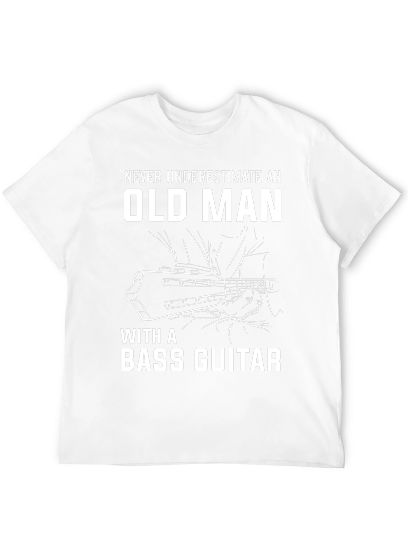 Bass Guitar Old Man T-Shirt - Music Lover Gift