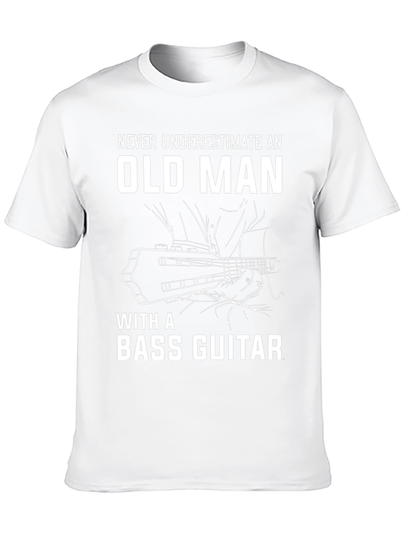 Bass Guitar Old Man T-Shirt - Music Lover Gift