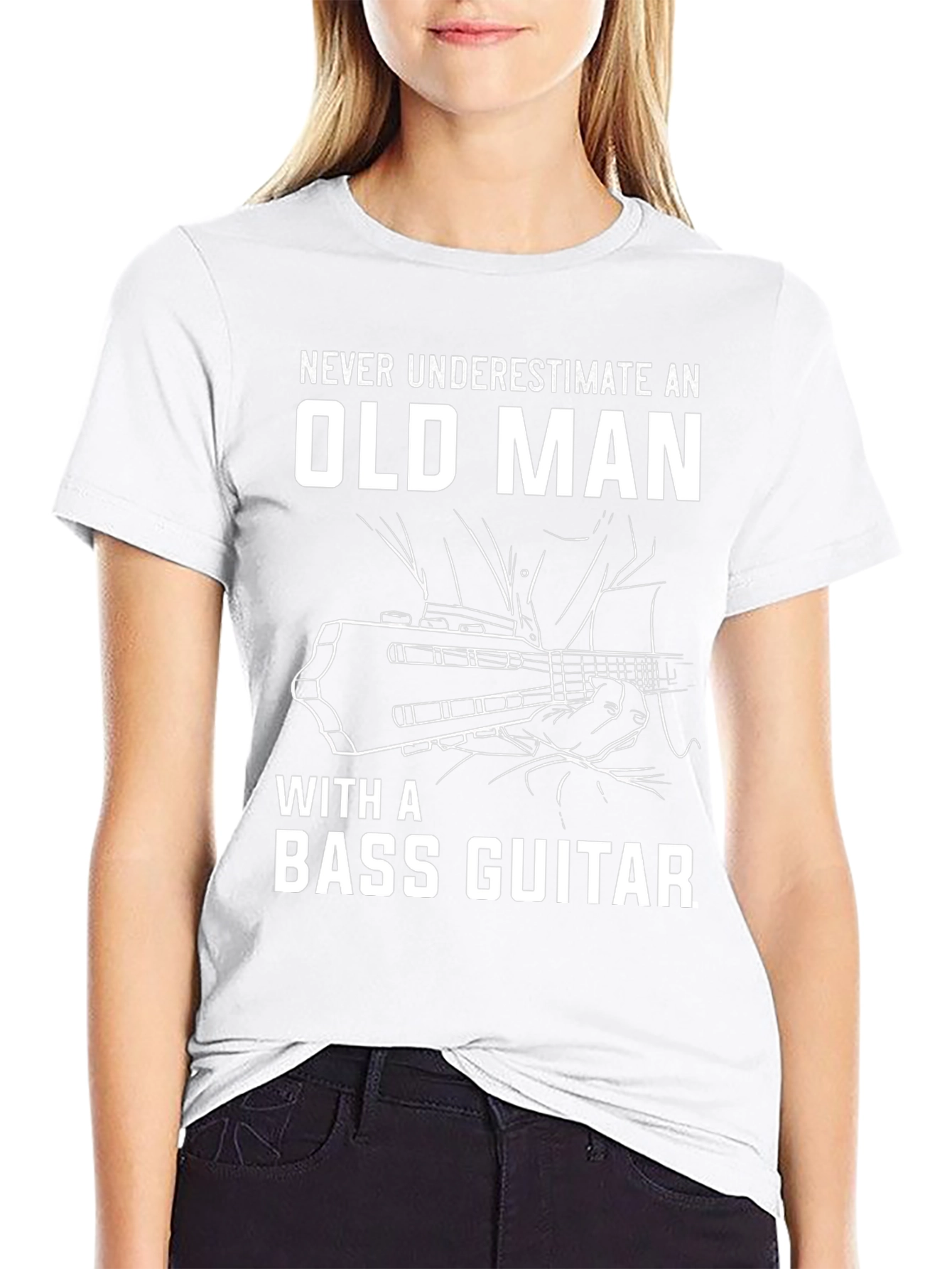 Bass Guitar Old Man T-Shirt - Music Lover Gift