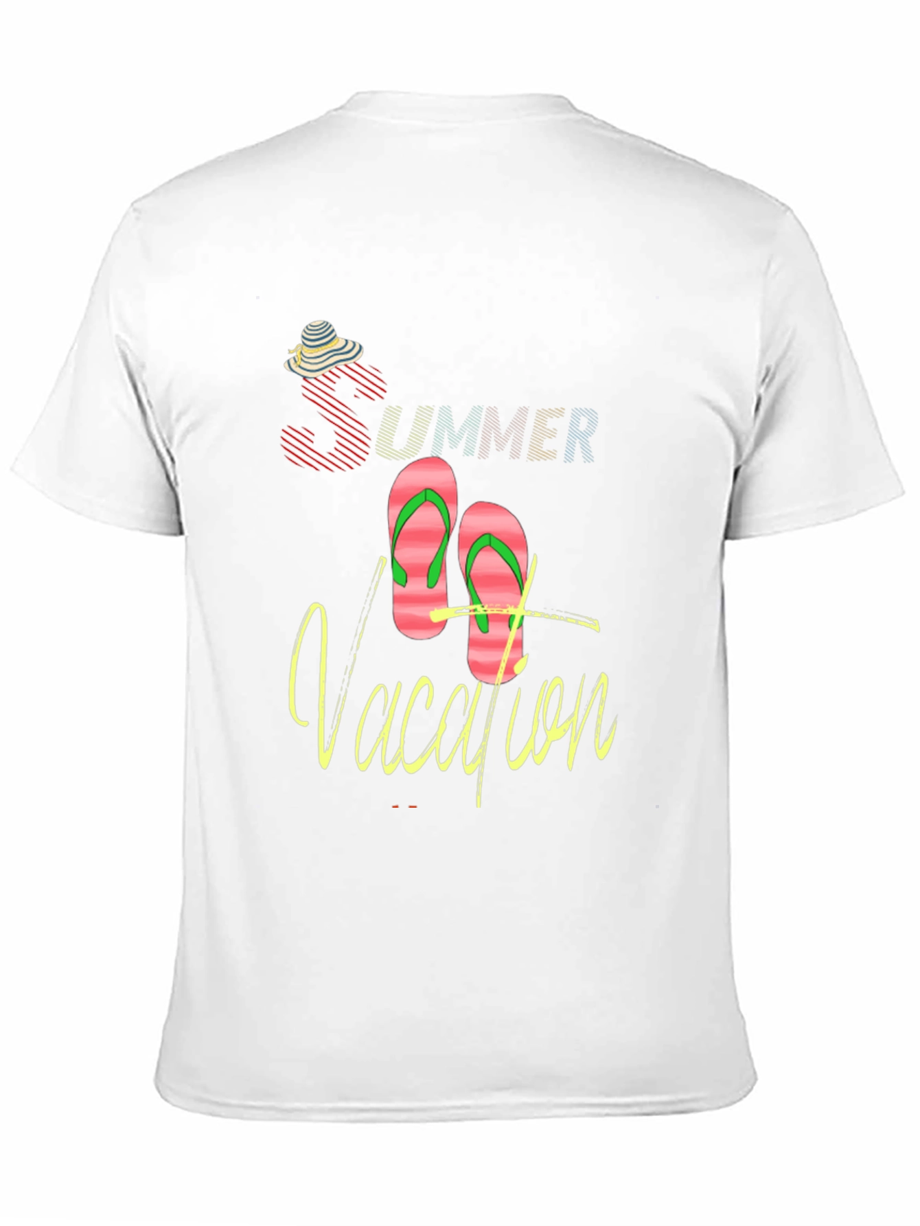 Summer Vacation Graphic Tee - Black Crew Neck T-Shirt