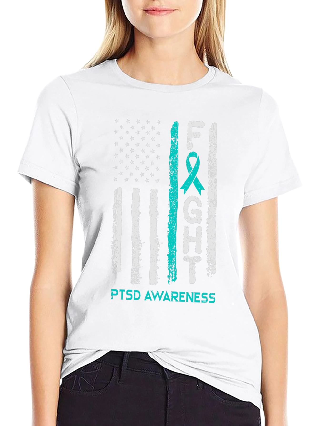 PTSD Awareness T-Shirt US Flag Design
