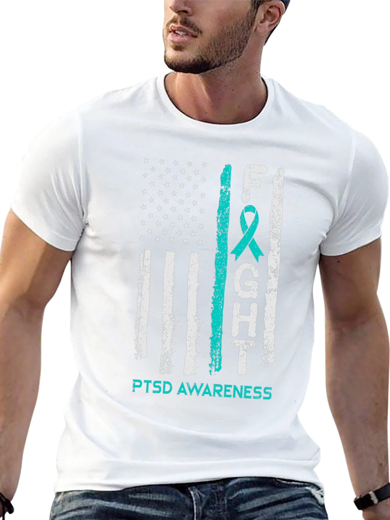 PTSD Awareness T-Shirt US Flag Design