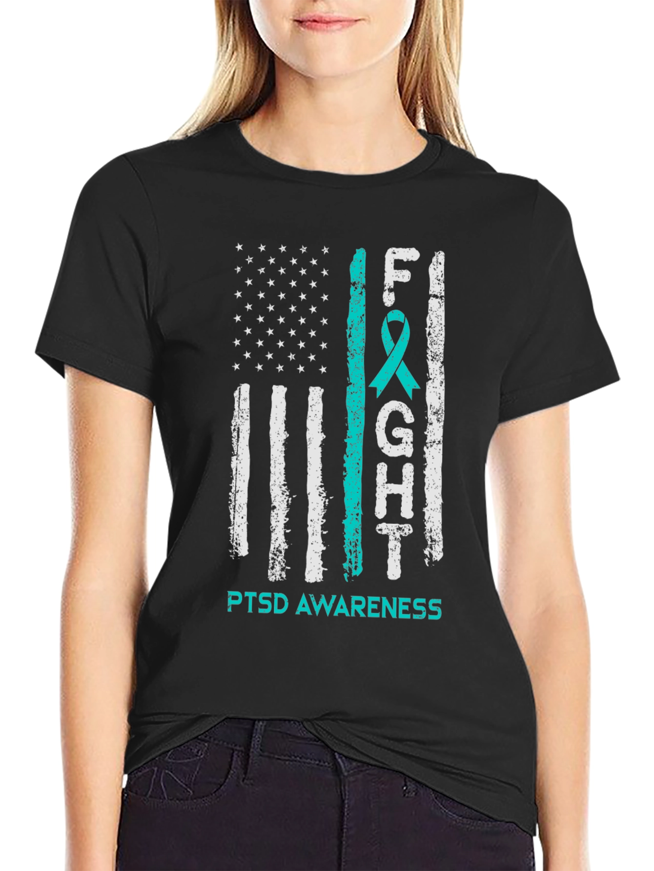 PTSD Awareness T-Shirt US Flag Design