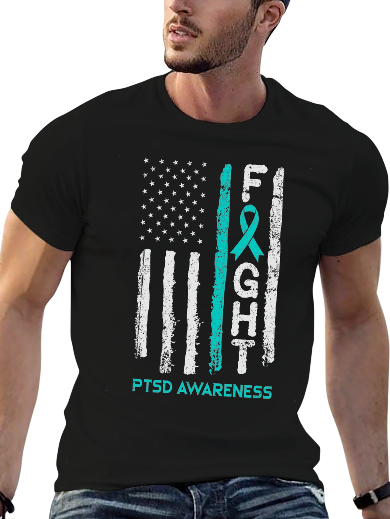 PTSD Awareness T-Shirt US Flag Design