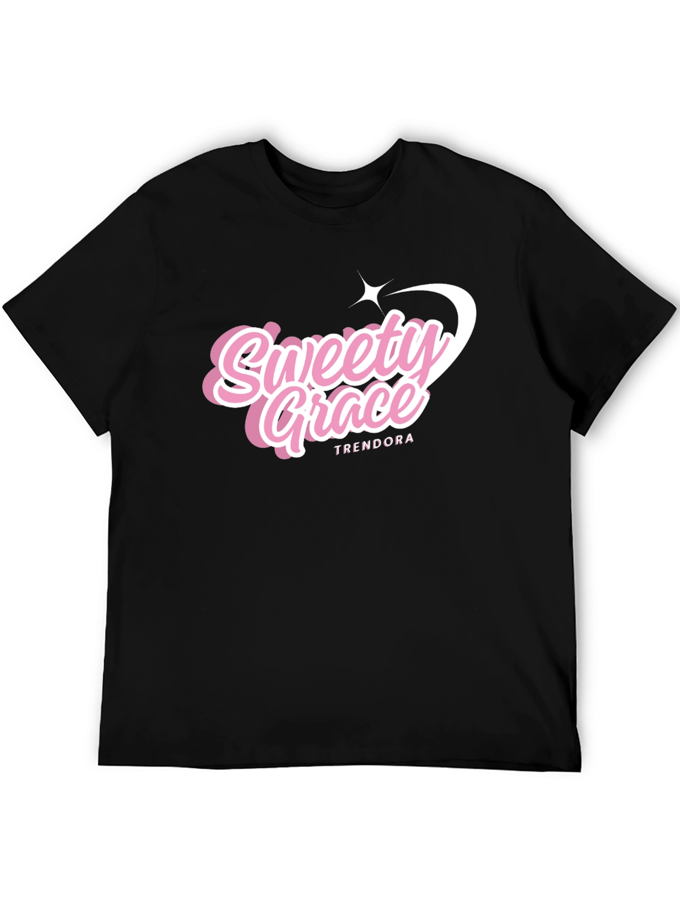 Trendy Sweety Grace T-Shirt - Black Cotton Tee